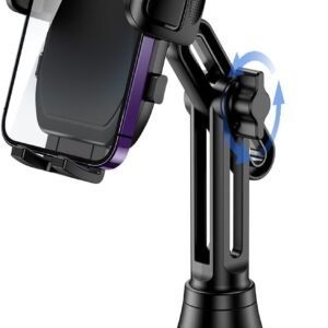 Adjustable long-arm car cup holder phone mount