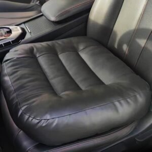 Extra large thick leather heightening seat cushion for adult driving, truck, SUV, office, wheelchair.