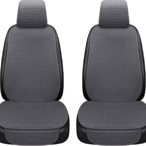 Breathable car seat covers with anti-slip, storage bags, universal fit.